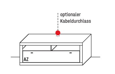 Illustration eines braunen Lowboards vor weißem Hintergrund